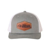 PDP Leather Patch Snapback Trucker Hat | Gray/White